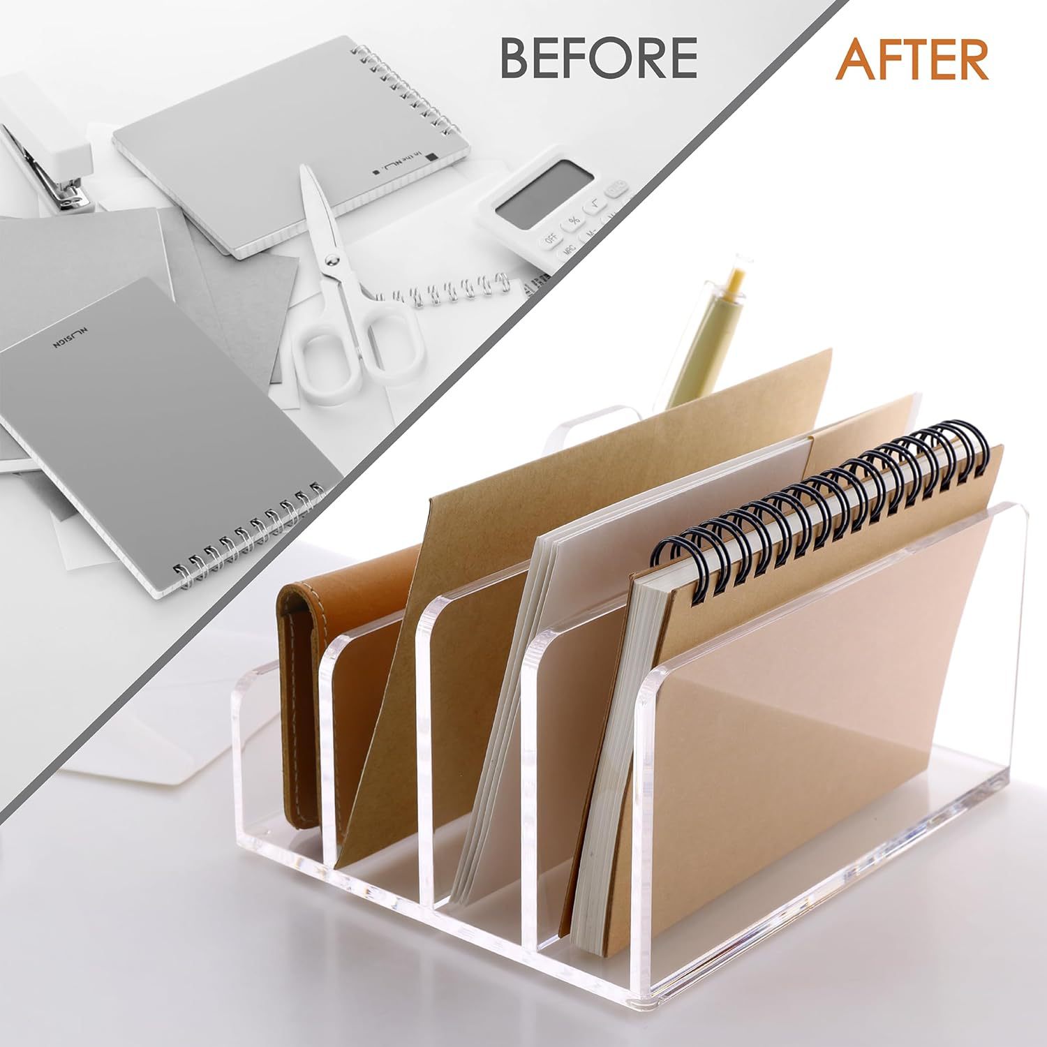 Transparent Acrylic File and Stationery Organizer